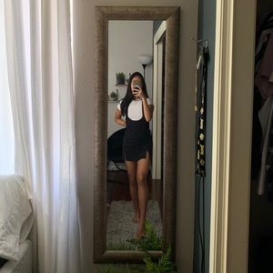 Forever21 mini black stripped dress